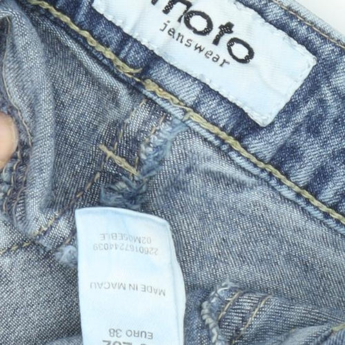 Moto Women's Blue Flared Denim Jeans Size 10