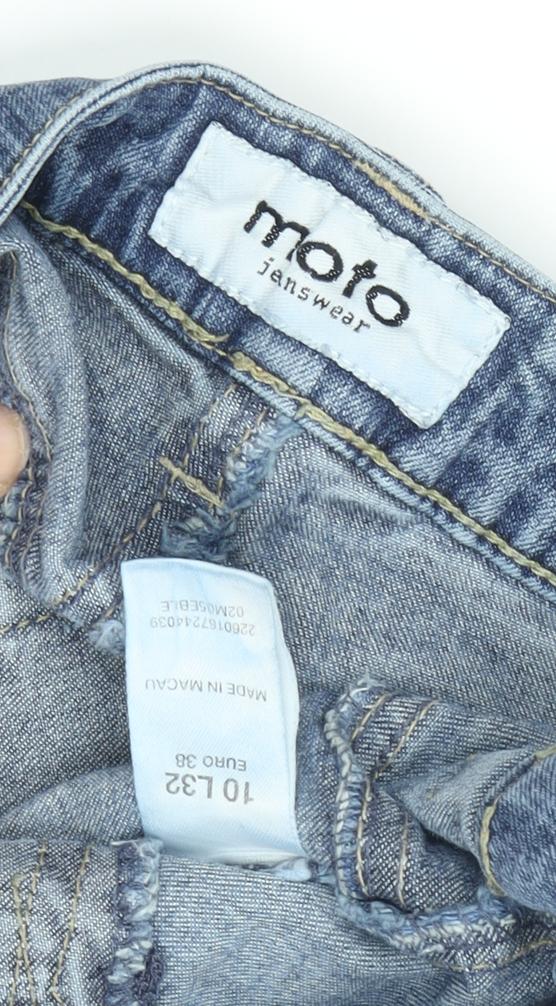 Moto Women's Blue Flared Denim Jeans Size 10