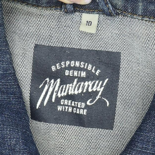 Mantaray Women's Blue Denim Jacket Size 10 Casual Spring