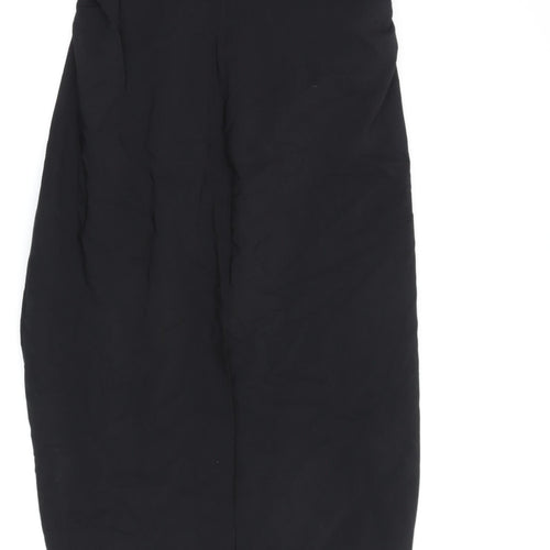 Zara Women Black Strapless Bodycon Midi Dress - Size 12