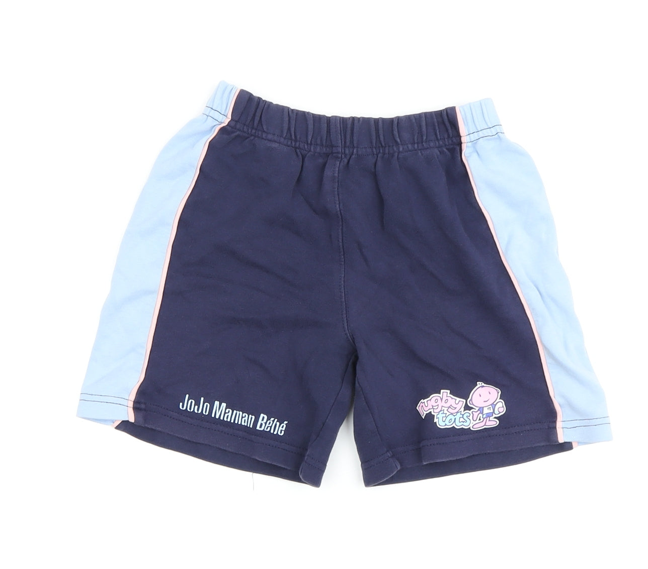 JoJo Maman Bébé Girls Blue Cotton Shorts, Size 6-7 Years