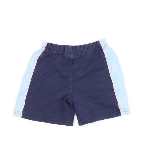JoJo Maman Bébé Girls Blue Cotton Shorts, Size 6-7 Years