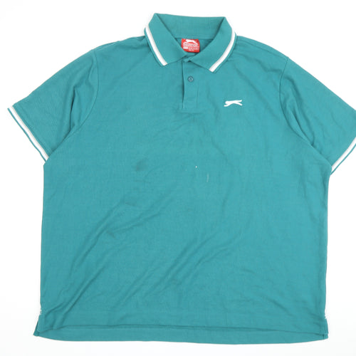 Slazenger Men's Green 3XL Polo Shirt with Logo