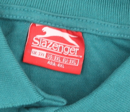Slazenger Men's Green 3XL Polo Shirt with Logo