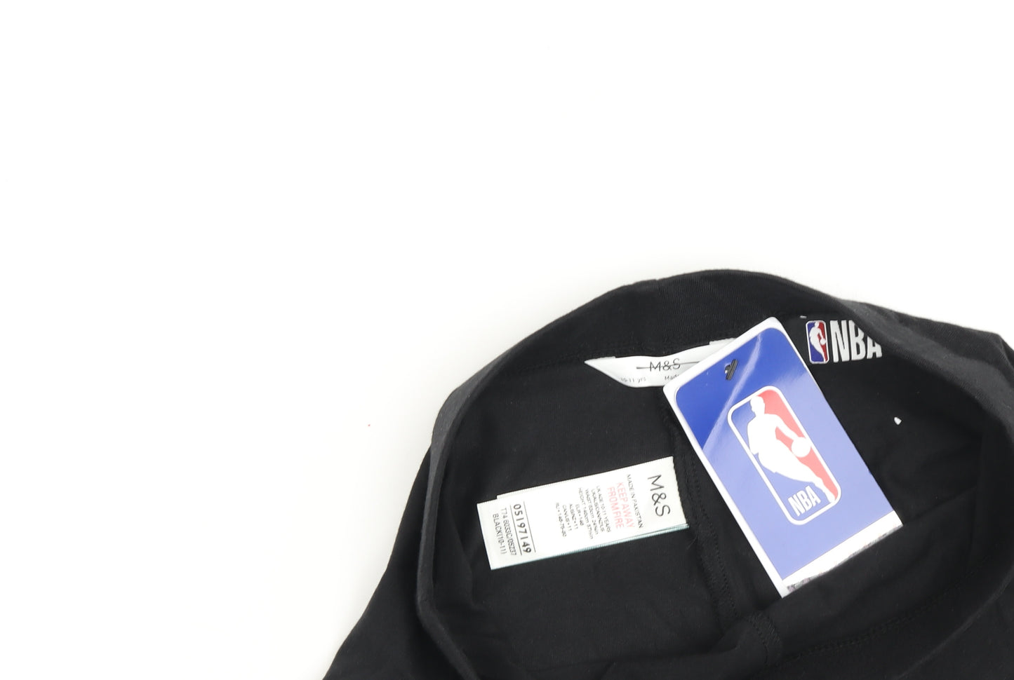 Marks & Spencer Boys Black Biker Shorts 11-12Y NBA Lakers