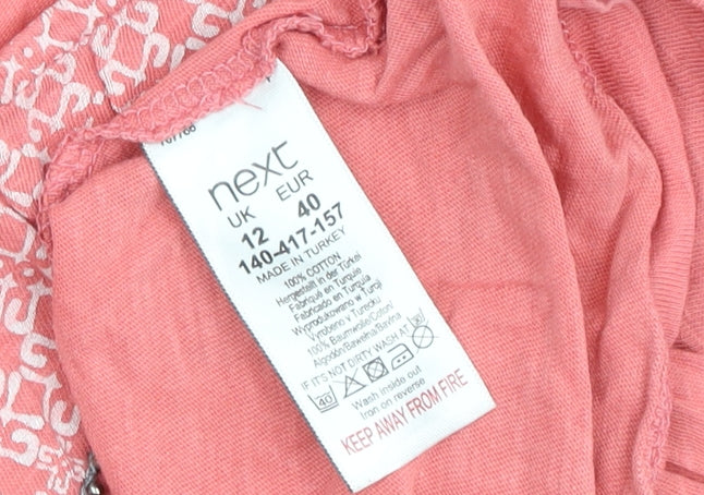 Next Women's Pink Geometric T-Shirt, Size 12