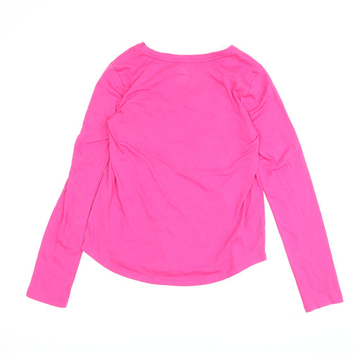 Gap Girls Pink Glitter Heart T-Shirt Long Sleeve XL