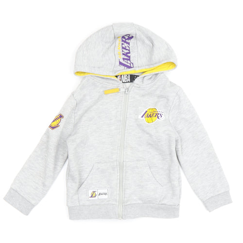 NBA Boys Grey LA Lakers Hooded Jacket 3-4 Years