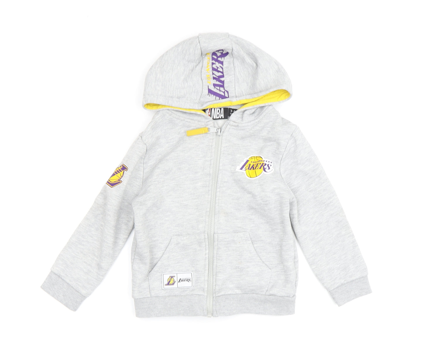 NBA Boys Grey LA Lakers Hooded Jacket 3-4 Years