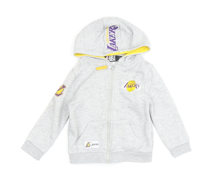 NBA Boys Grey LA Lakers Hooded Jacket 3-4 Years