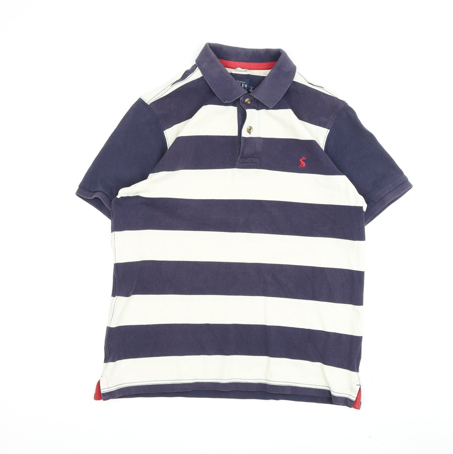 Joules Men's Blue & White Striped Polo Shirt S