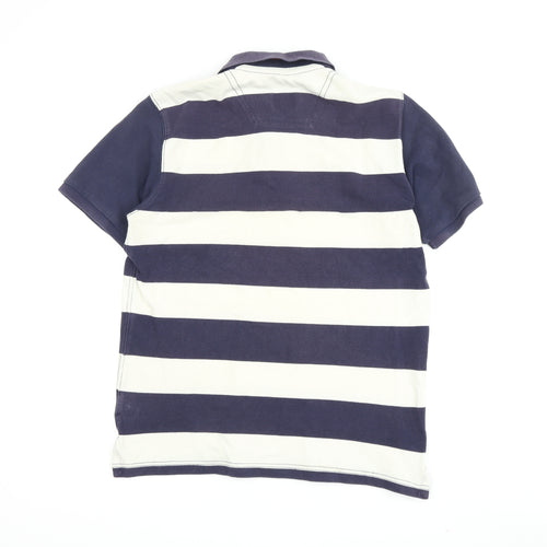 Joules Men's Blue & White Striped Polo Shirt S