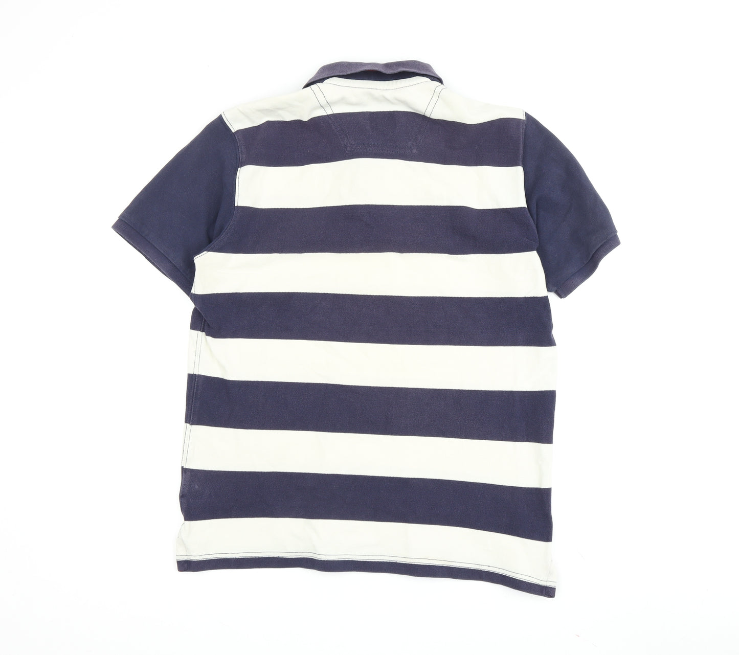 Joules Men's Blue & White Striped Polo Shirt S