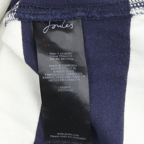Joules Men's Blue & White Striped Polo Shirt S