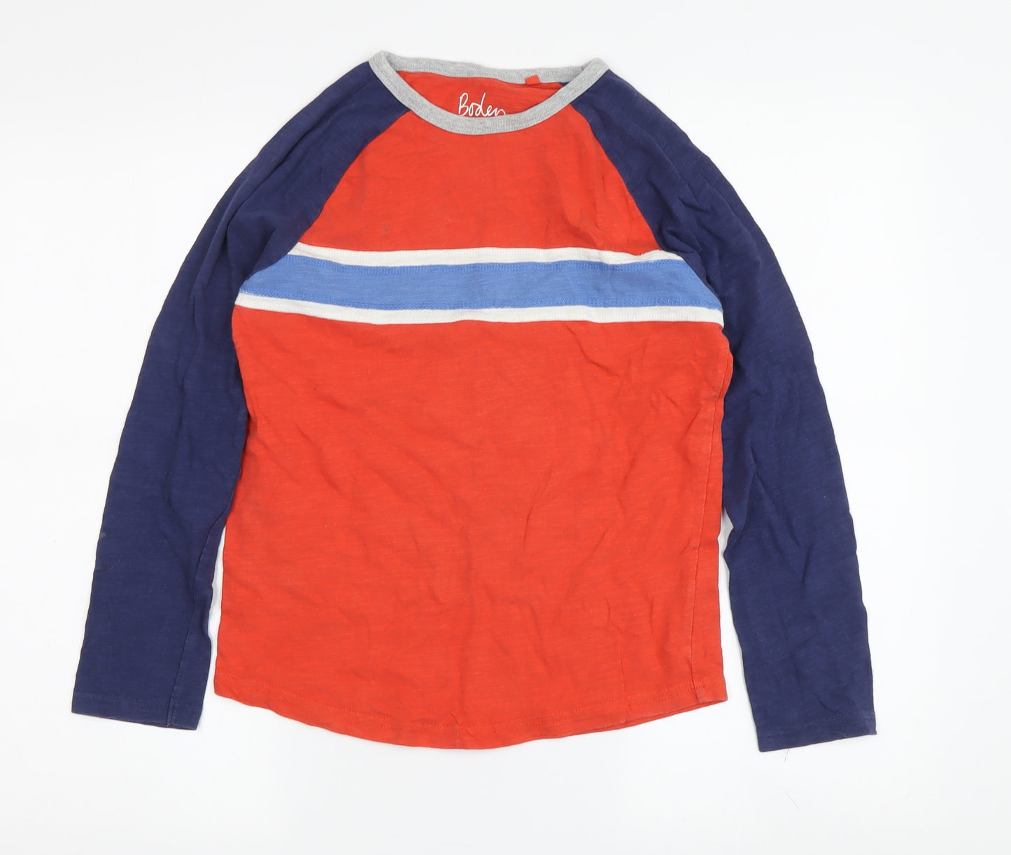 Boden Boys Red Blue Colourblock Long Sleeve T-Shirt 9-10 Years