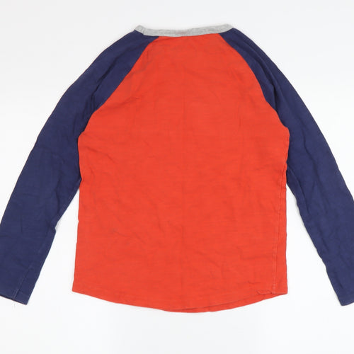 Boden Boys Red Blue Colourblock Long Sleeve T-Shirt 9-10 Years