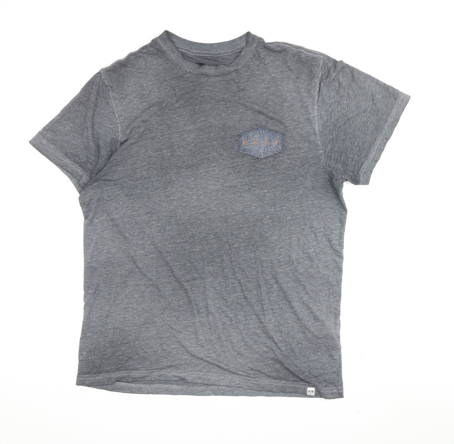 Reef Men Grey Beach Graphic T-Shirt, Medium, Summer