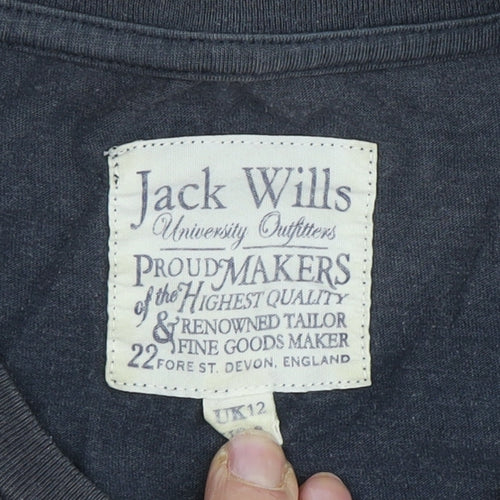 Jack Wills Women's Black T-Shirt Size 12