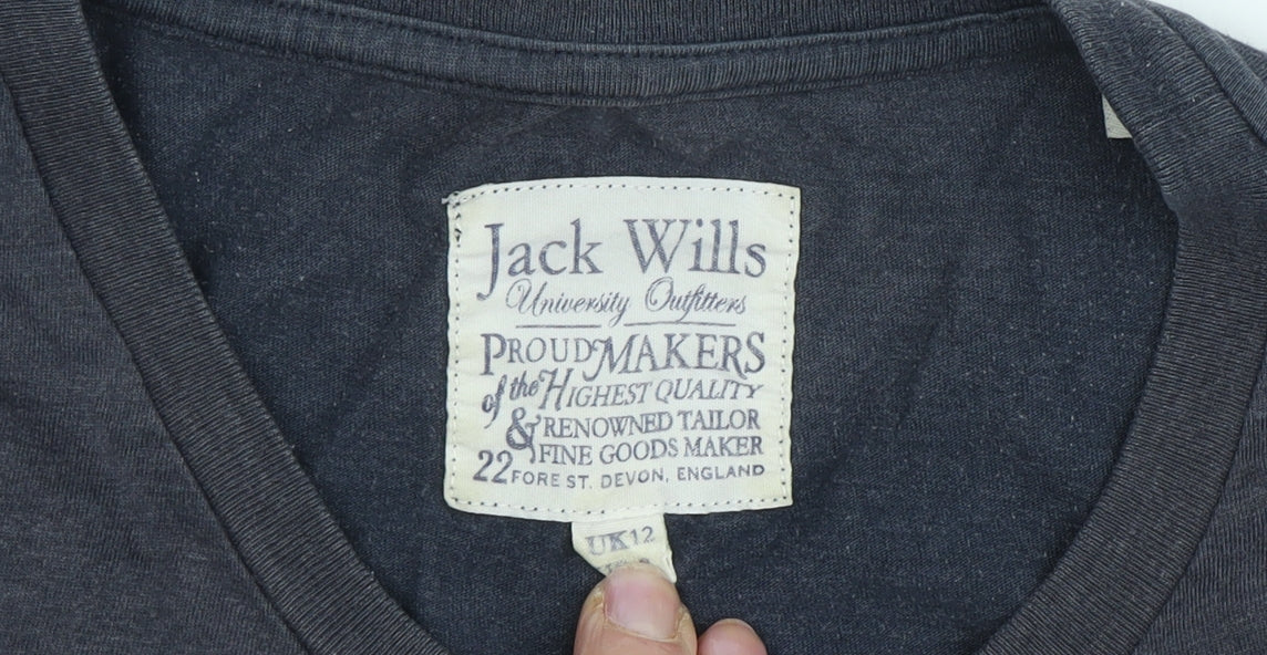 Jack Wills Women's Black T-Shirt Size 12