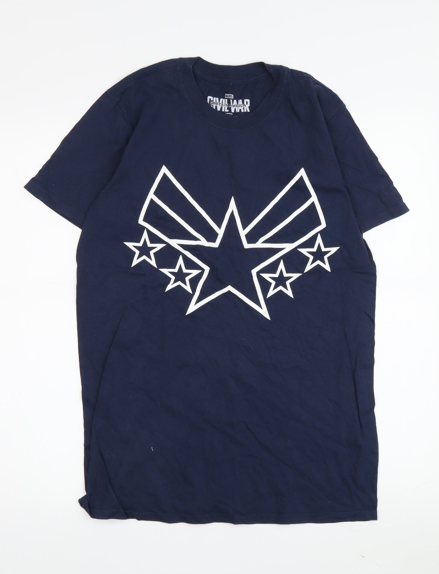 Marvel Men's Blue Captain America T-Shirt Size M