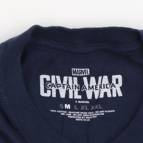 Marvel Men's Blue Captain America T-Shirt Size M