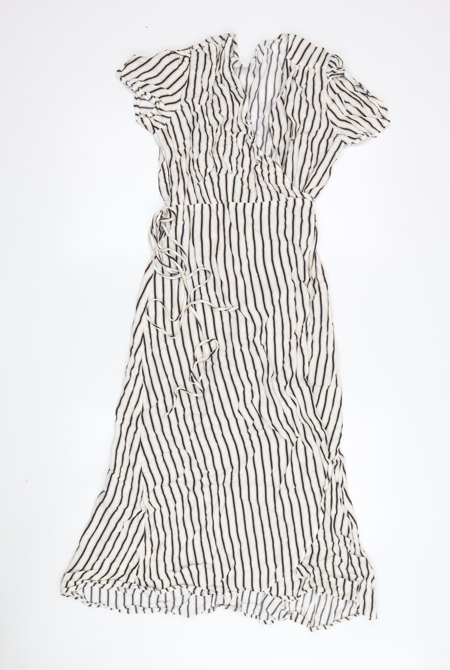 Gap Women's Multicoloured Midi Wrap Dress M, Summer Chic