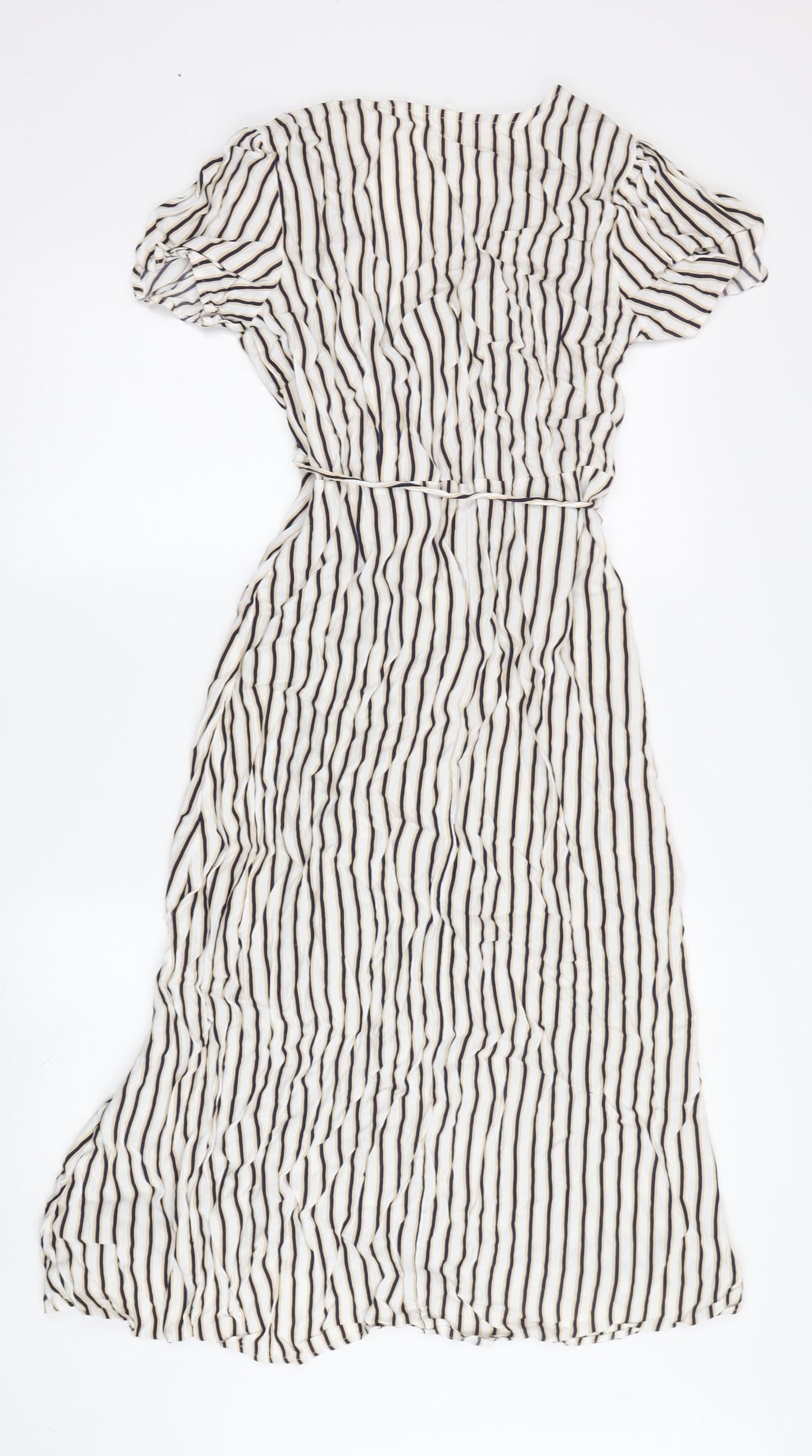 Gap Women's Multicoloured Midi Wrap Dress M, Summer Chic