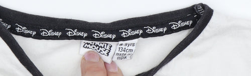 Disney Girls White Minnie Mouse Sequin T-Shirt, 8-9 Years