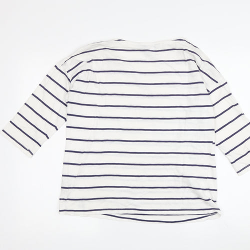 Crew Clothing Co. Women’s White Striped T-Shirt Size 12