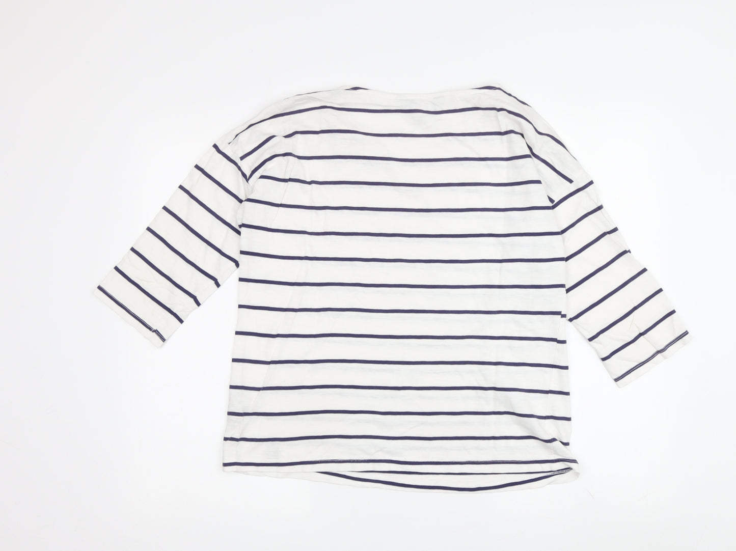 Crew Clothing Co. Women’s White Striped T-Shirt Size 12