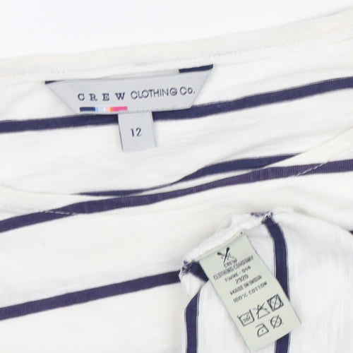 Crew Clothing Co. Women’s White Striped T-Shirt Size 12