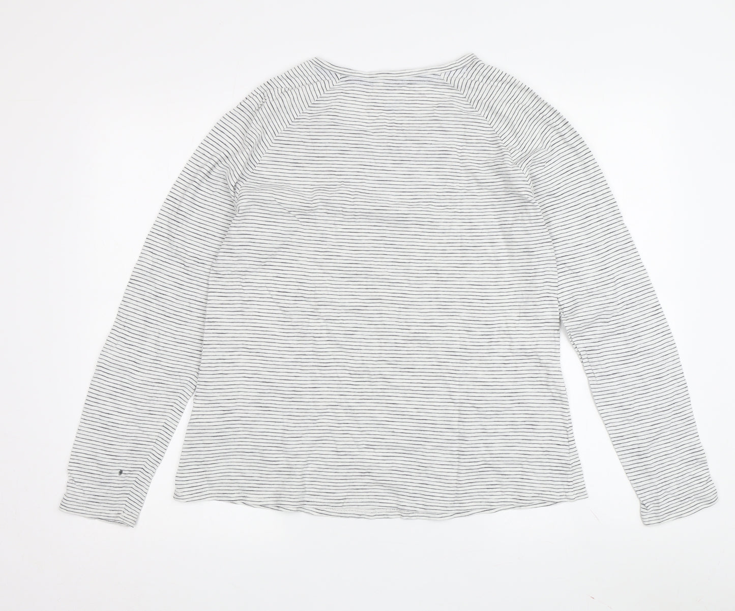 Boden Women's White Striped Basic T-Shirt Size M