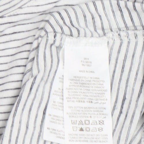Boden Women's White Striped Basic T-Shirt Size M