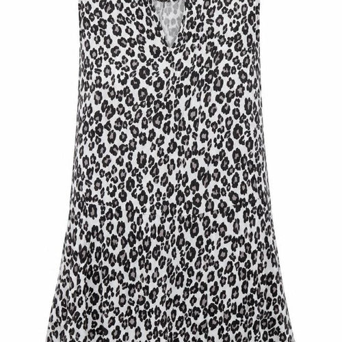 MNG Women's Animal Print Sleeveless Top in Black & White