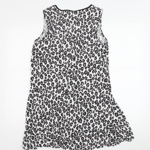 MNG Women's Animal Print Sleeveless Top in Black & White