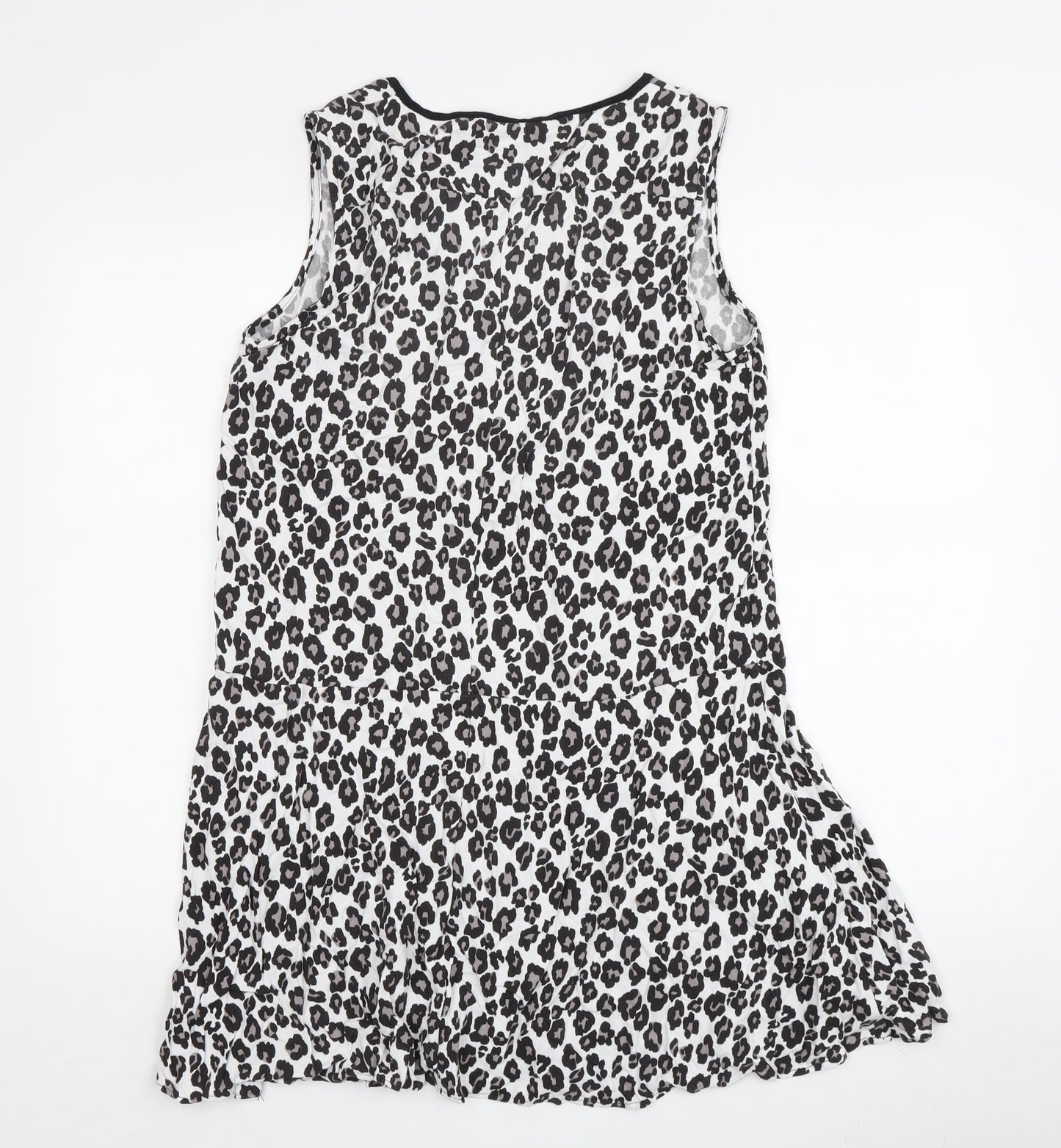 MNG Women's Animal Print Sleeveless Top in Black & White