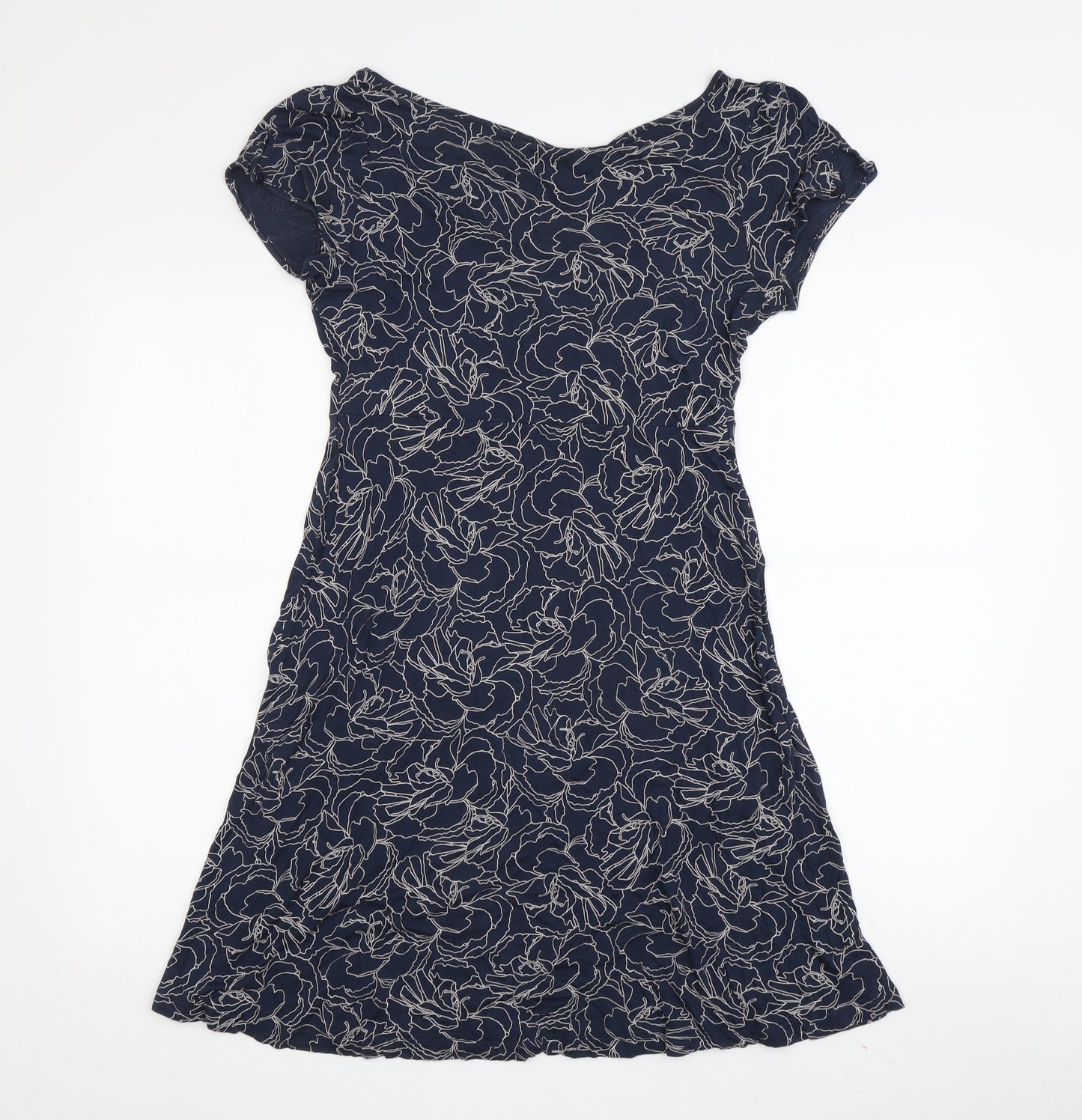 Crew Clothing Women's Blue Floral A-Line Dress Size 10