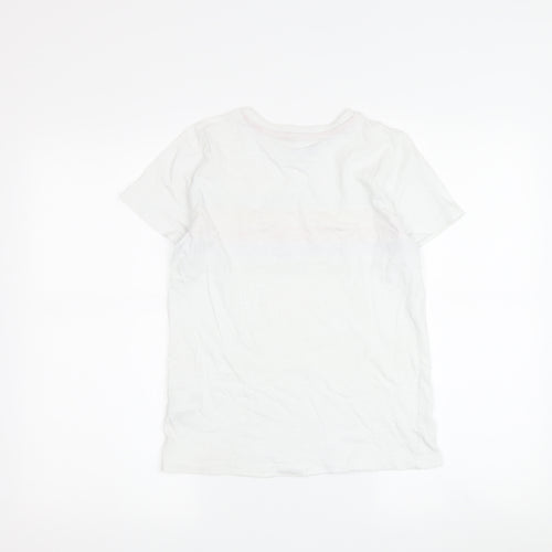 Boden Boys White Rainbow Striped T-Shirt (9-10 Years)
