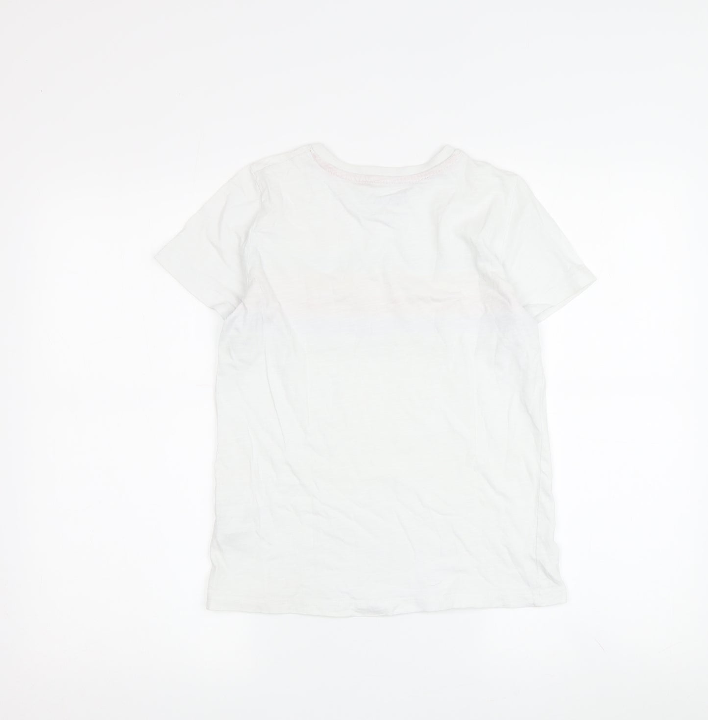 Boden Boys White Rainbow Striped T-Shirt (9-10 Years)