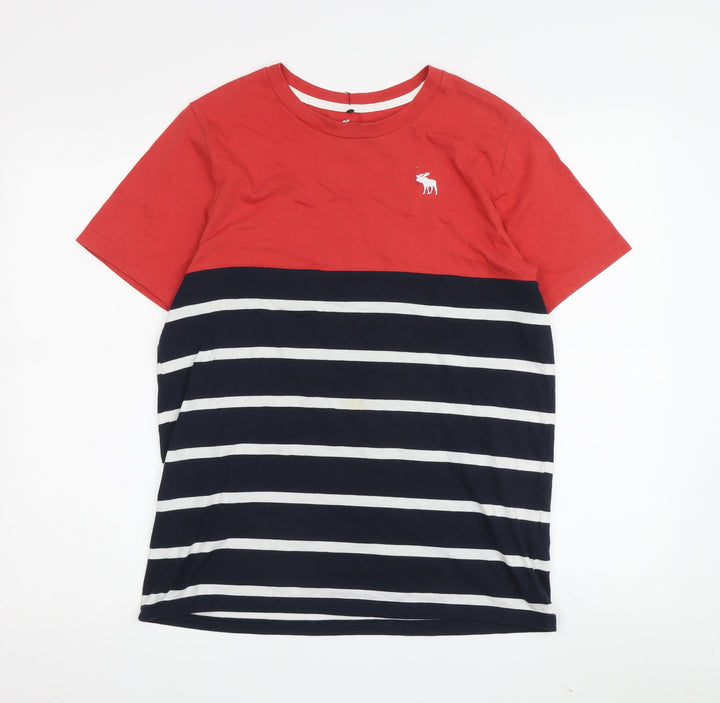 Abercrombie Kids Boys' Red Striped T-Shirt, 16 Years, Casual