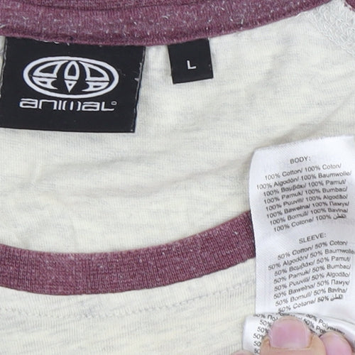 Animal Men's Multicoloured Long Sleeve Cotton T-Shirt L