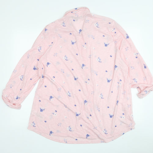 Bonmarché Women's Pink Floral Button-Up Shirt Size 22