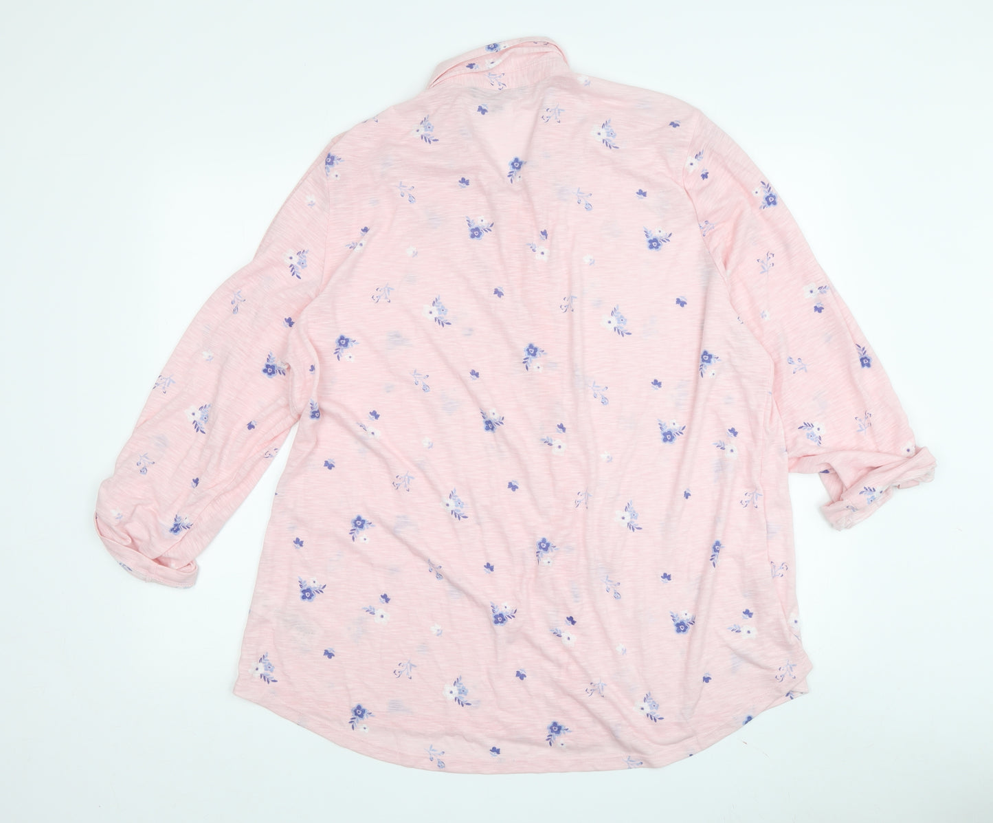 Bonmarché Women's Pink Floral Button-Up Shirt Size 22