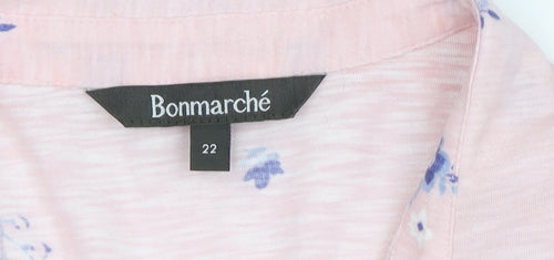 Bonmarché Women's Pink Floral Button-Up Shirt Size 22