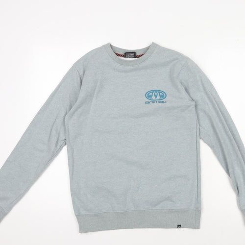 Animal Men's Blue XS Pullover Sweatshirt, Logo Accent