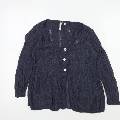 White Stuff Women's Blue Knit Cardigan Size 8