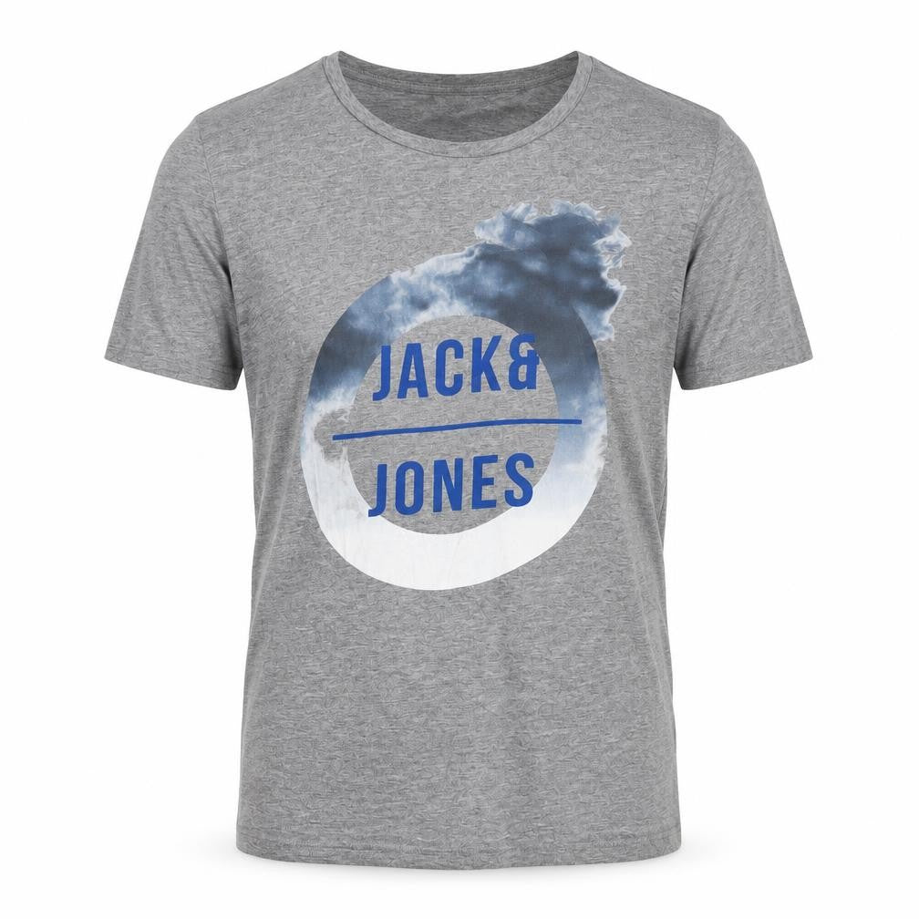 Jack & Jones Grey Graphic Print Men's T-Shirt