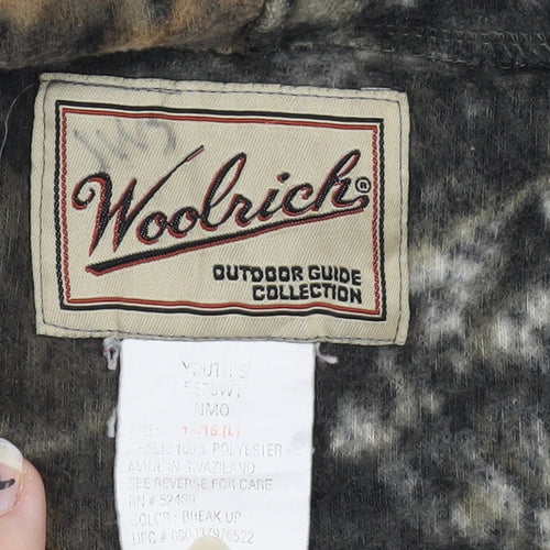 Woolrich Unisex Hooded Camouflage Fleece Jacket L