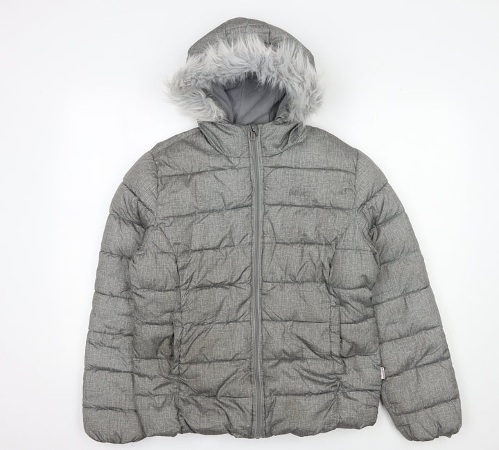 Lee Cooper Women's Grey Hooded Puffer Jacket Size 12