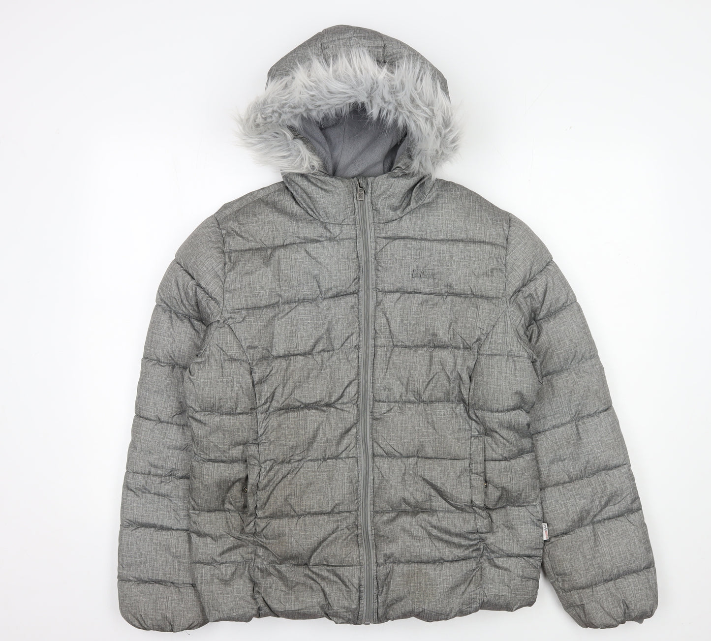Lee Cooper Women's Grey Hooded Puffer Jacket Size 12